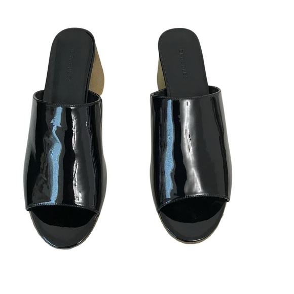 AEROSOLES Black Faux Patent Leather Siz 13 Canie Heeled Open Toe - Picture 6 of 6